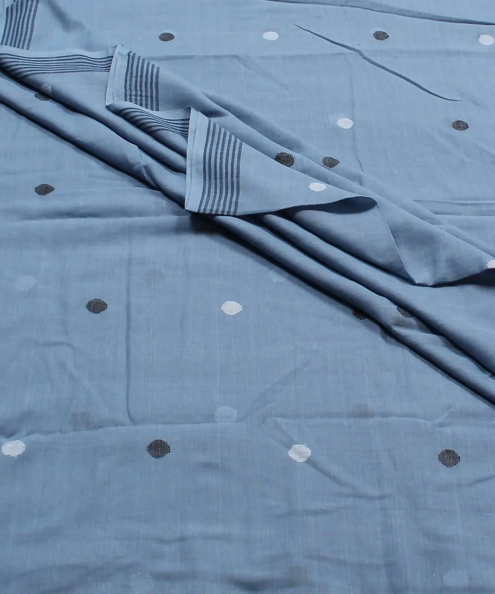 0.62m Blue grey jamdani handloom cotton fabric