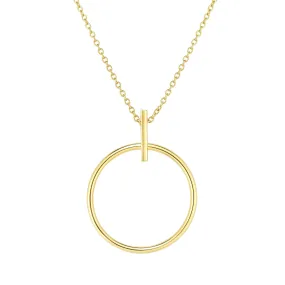 14k Yellow Gold Ring Of Life Pendant Necklace, 17