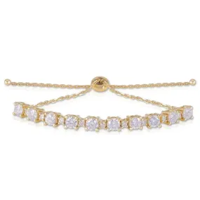 14k Yellow Gold Tennis Moissanite Bracelet 2.8ctw