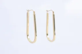 18k Yellow Gold Oval Hoop Earrings (3.68g.)