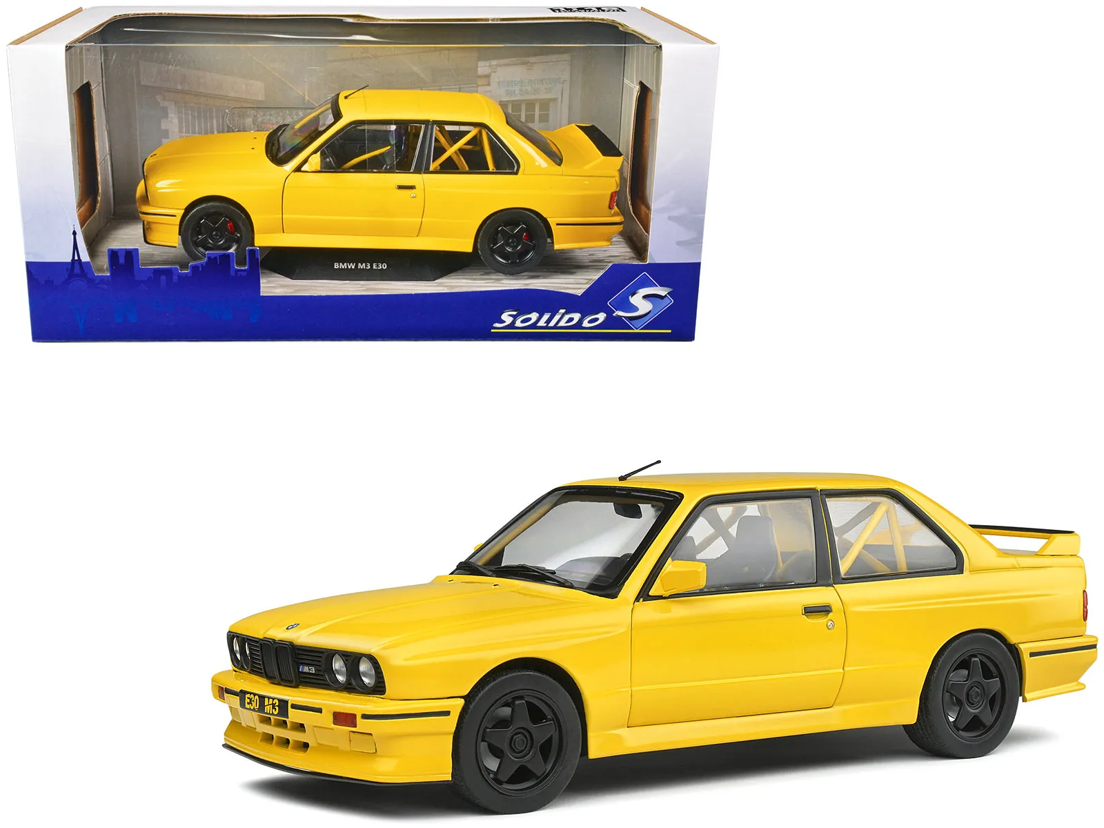 1990 BMW M3 E30 Dakar Yellow Street Fighter 1/18 Diecast Model Car by Solido