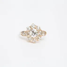 2.26 ctw Victorian Flower Halo Ring