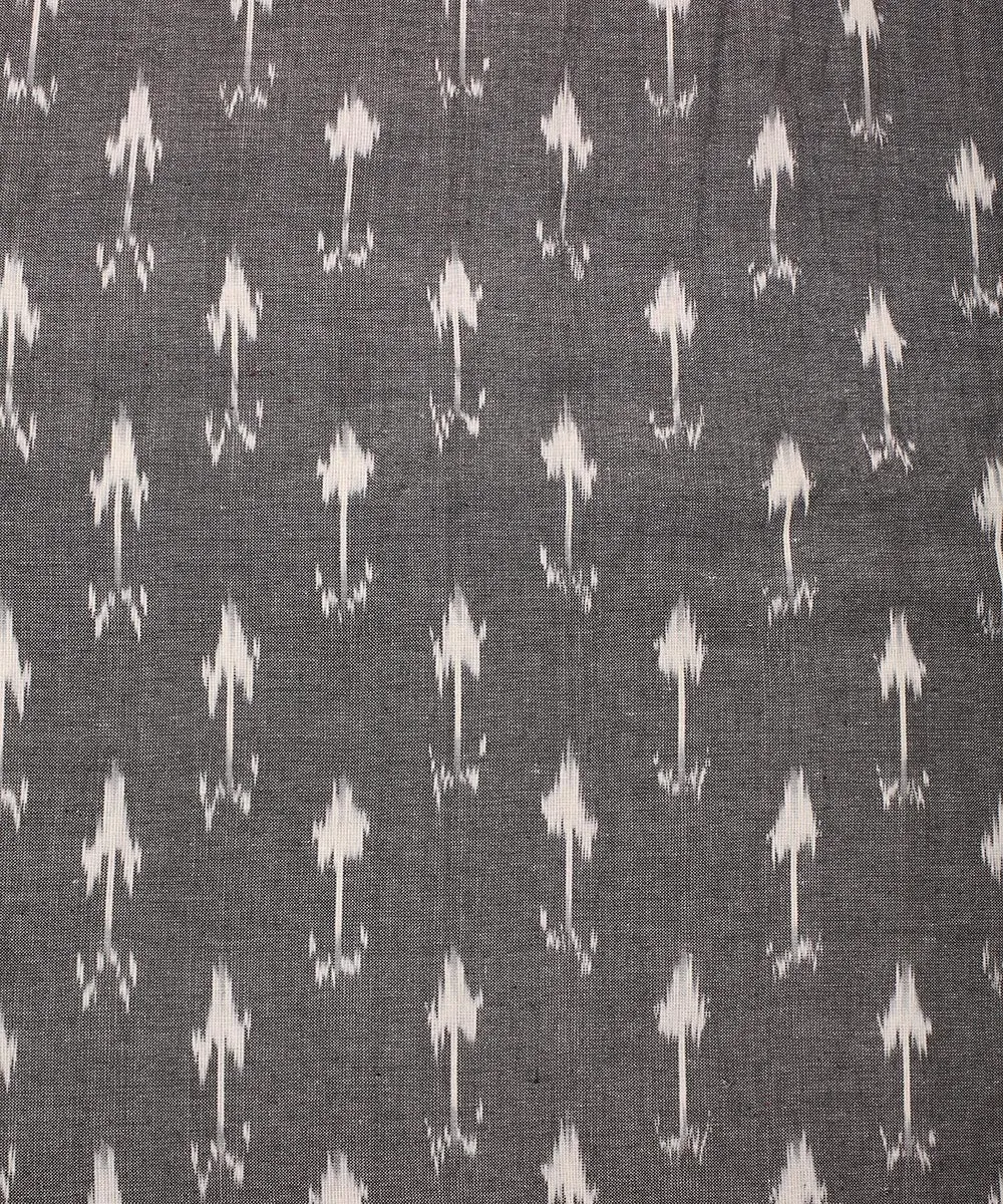 2.5 m Grey offwhite cotton handloom pochampally ikat fabric