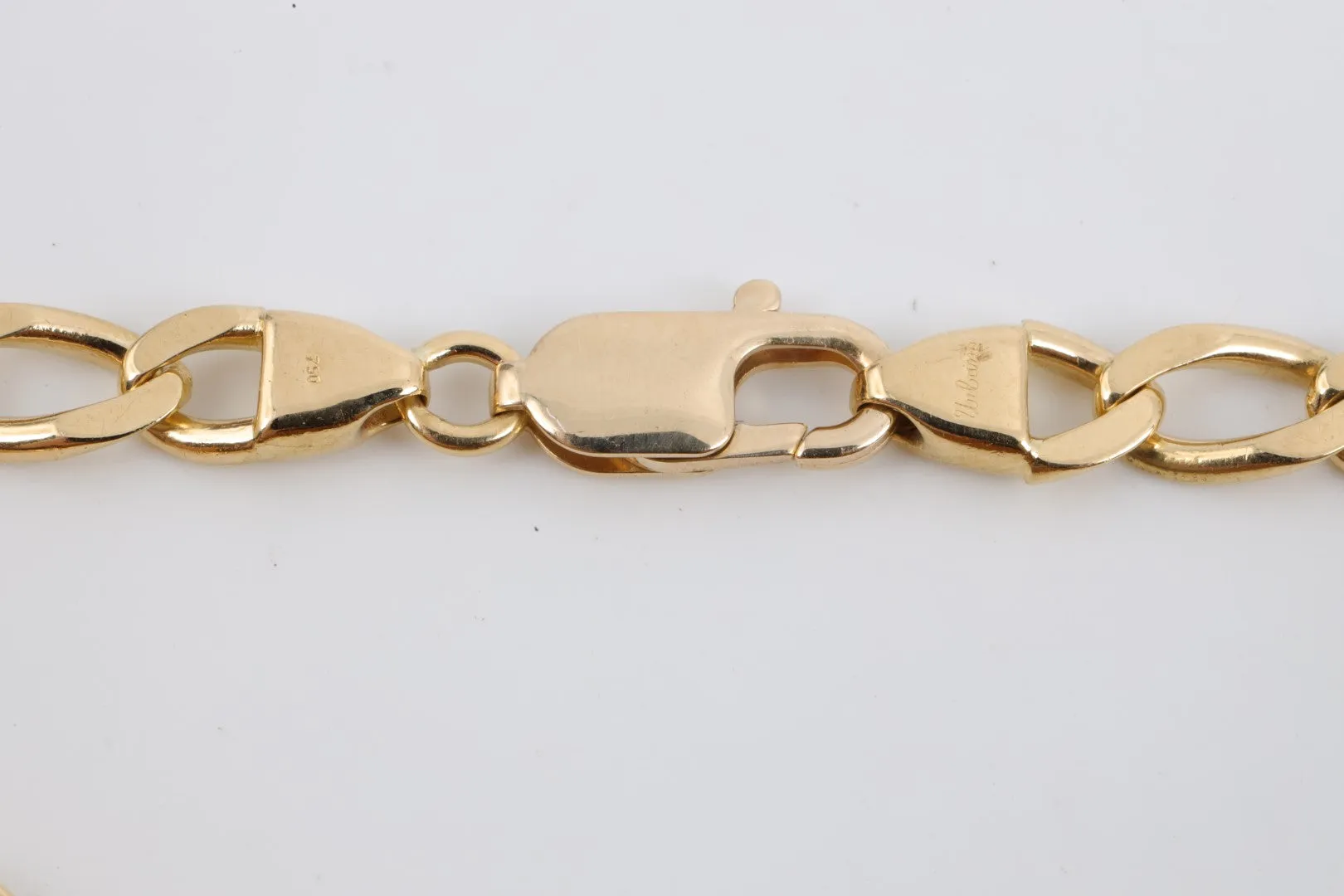 8.5" 18k Yellow Gold Curb Link Chain Bracelet (20.52g.)