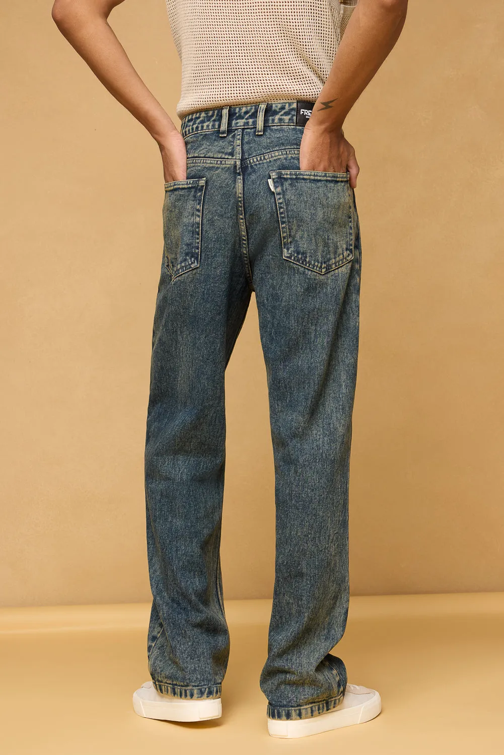 Acid Blue Men's Straight Fit Jeans