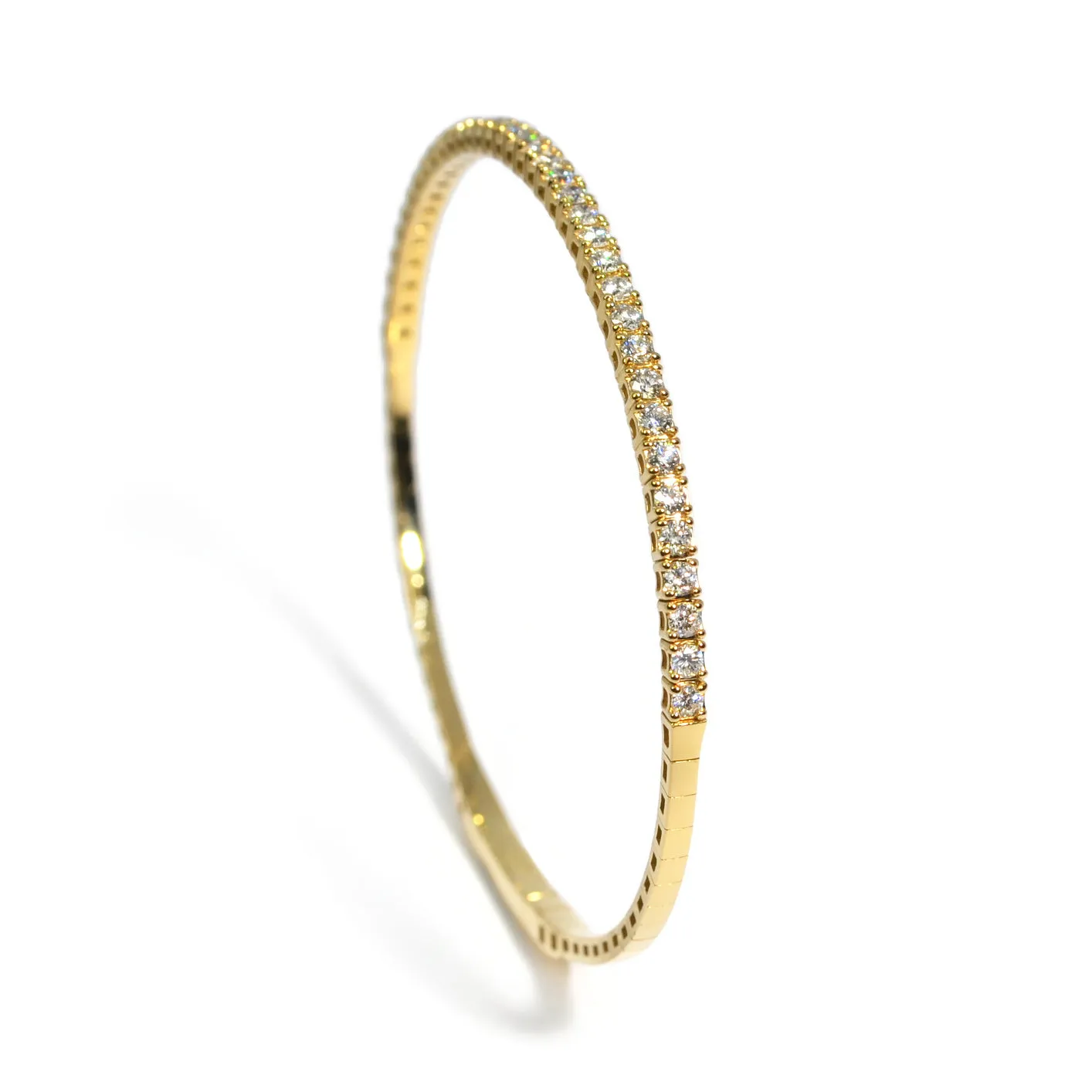 AFJ Diamond Collection  - Flexible Bracelet with Diamonds, Yellow Gold