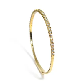 AFJ Diamond Collection  - Flexible Bracelet with Diamonds, Yellow Gold