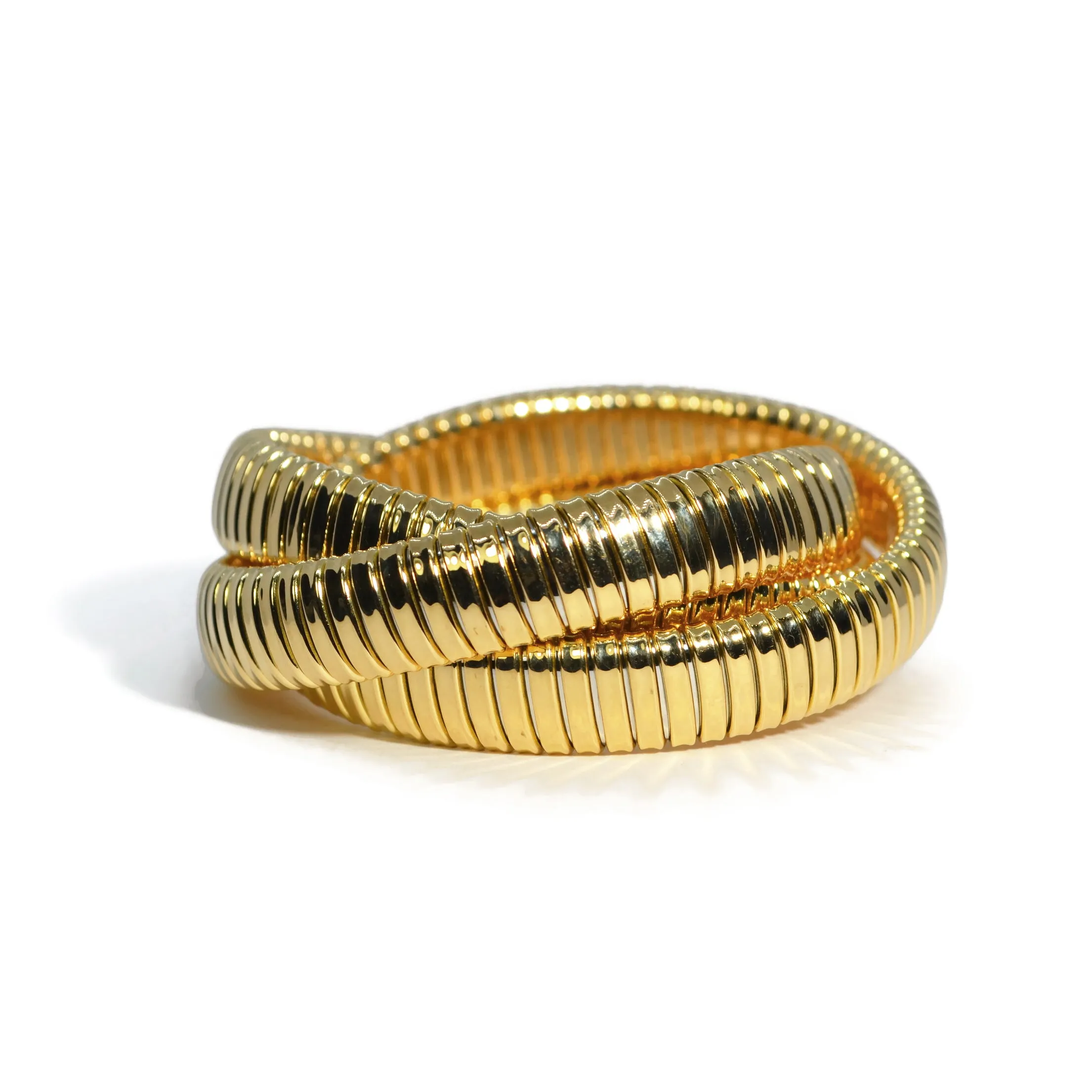 AFJ Gold Collection - Tubogas Triple Rolling Bracelet, 18k Yellow Gold