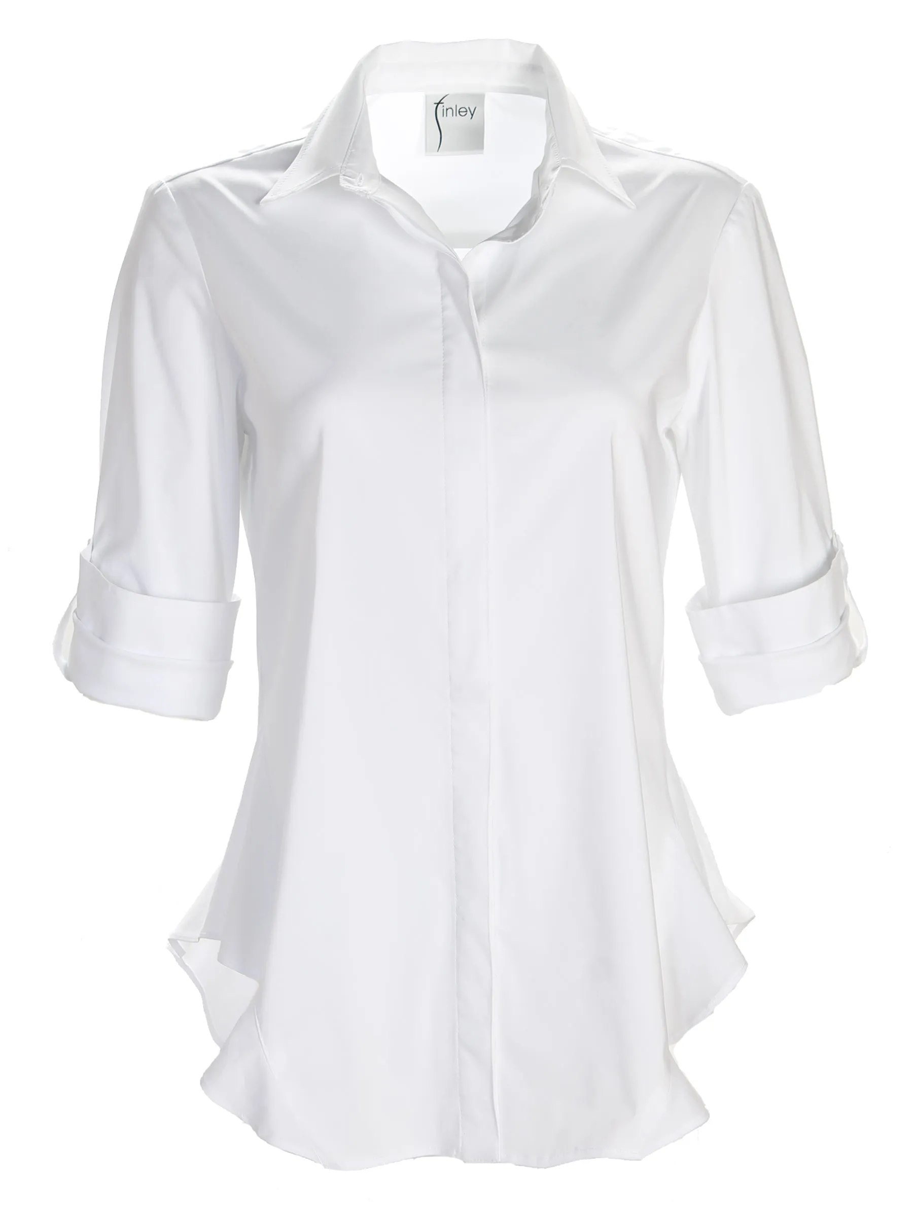 Agetha Silky Poplin White Blouse