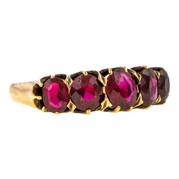 Antique Ruby Five Stone Ring