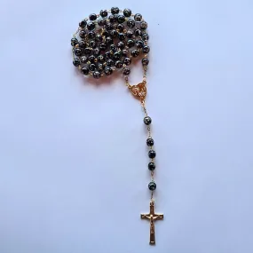 Apparitions Centennial Black & Gold Murano Rosary