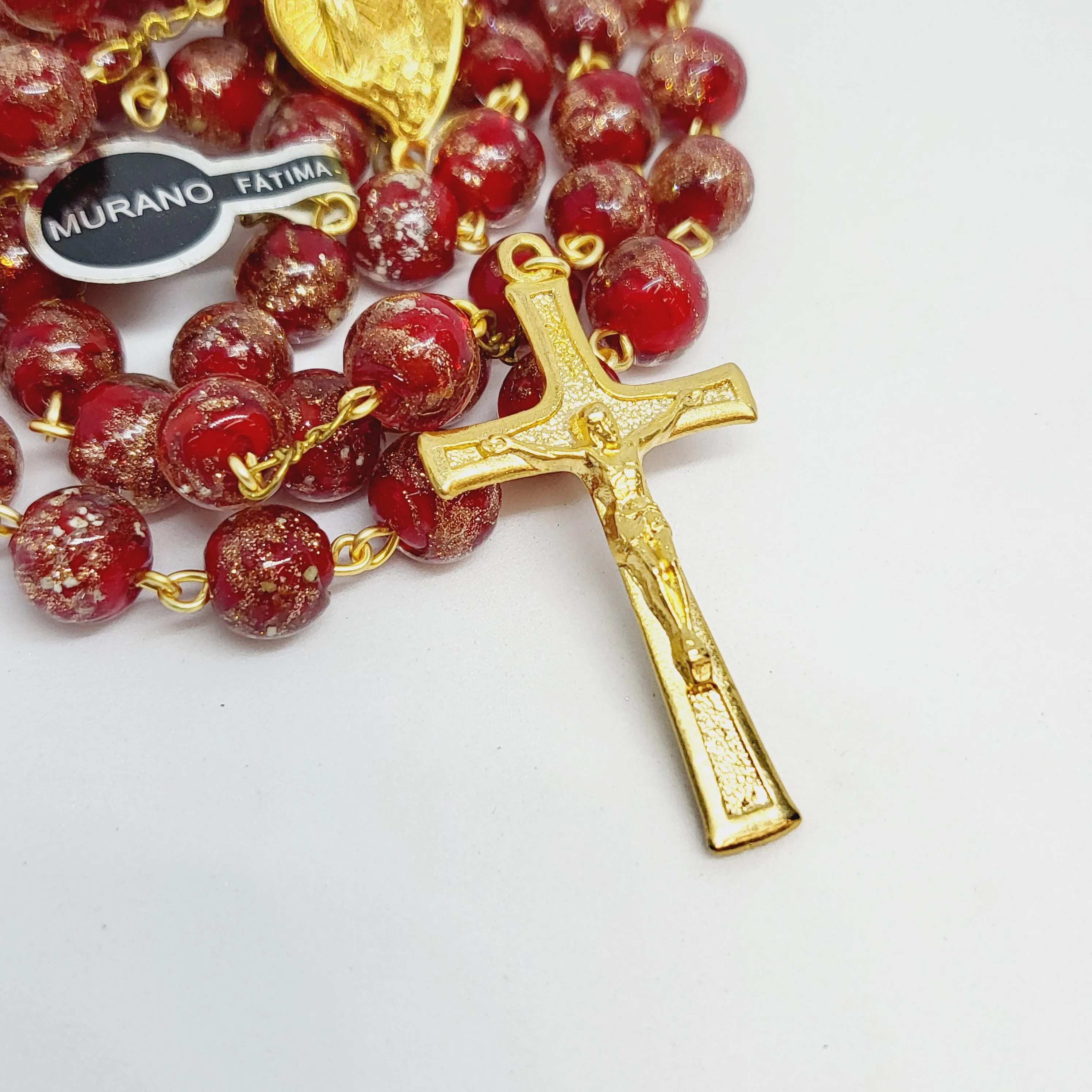 Apparitions Centennial Red & Gold Murano Rosary