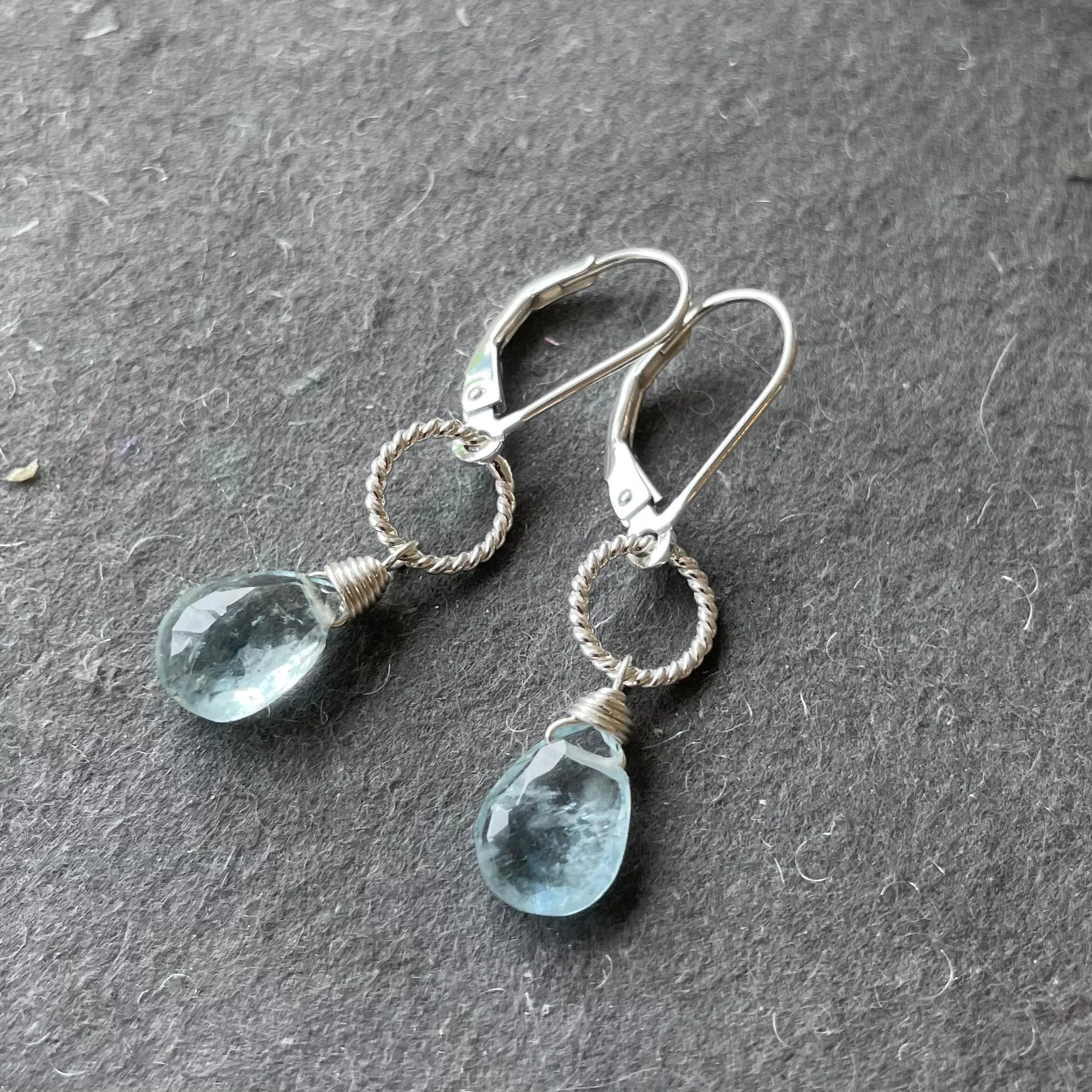 Aquamarine Hooplette earrings