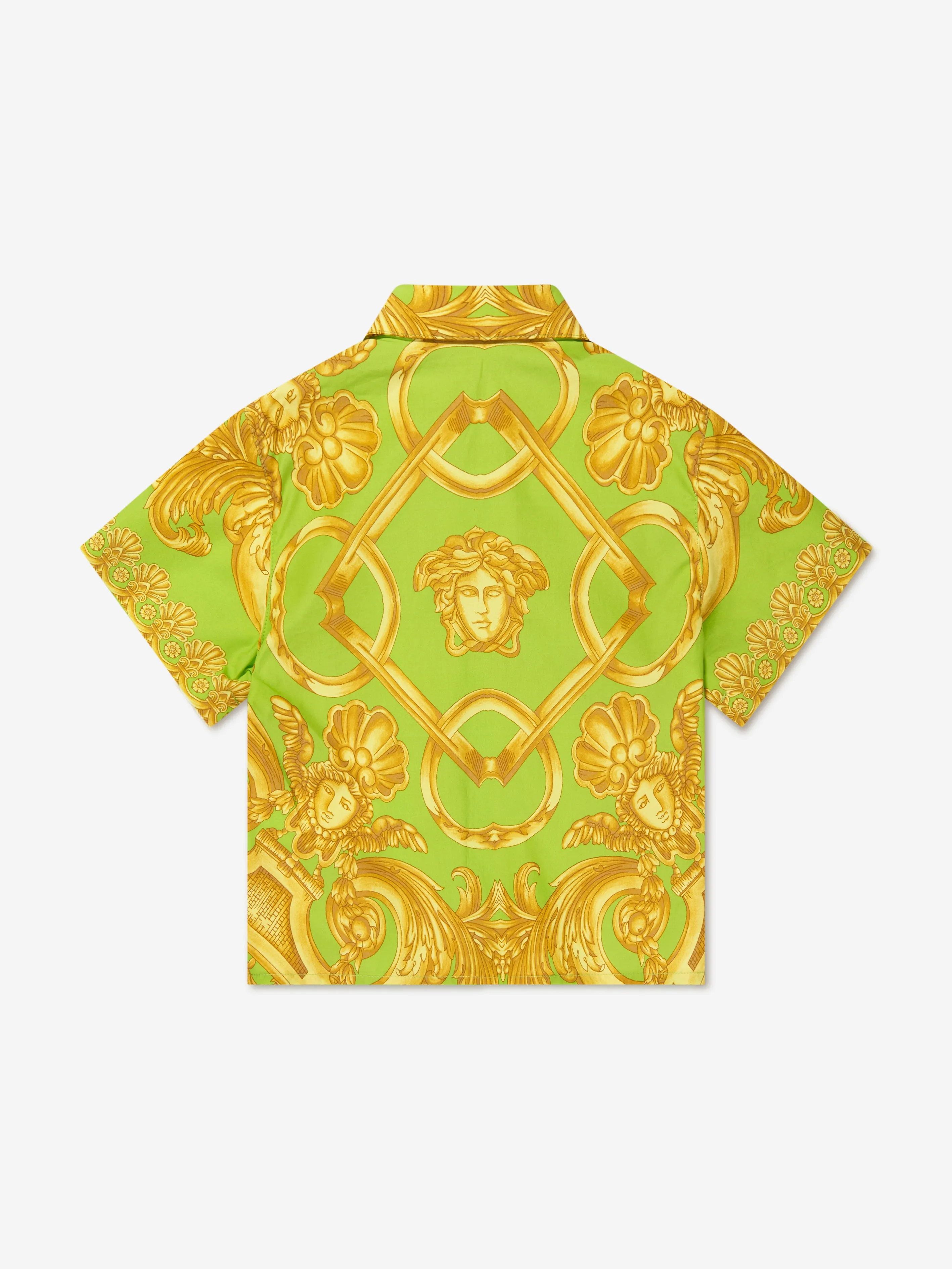 Baby Boys Barroco Short Sleeve Shirt in Lime