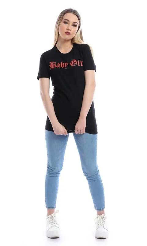 Baby Girl - Digital Graphics Basic T-shirt Black