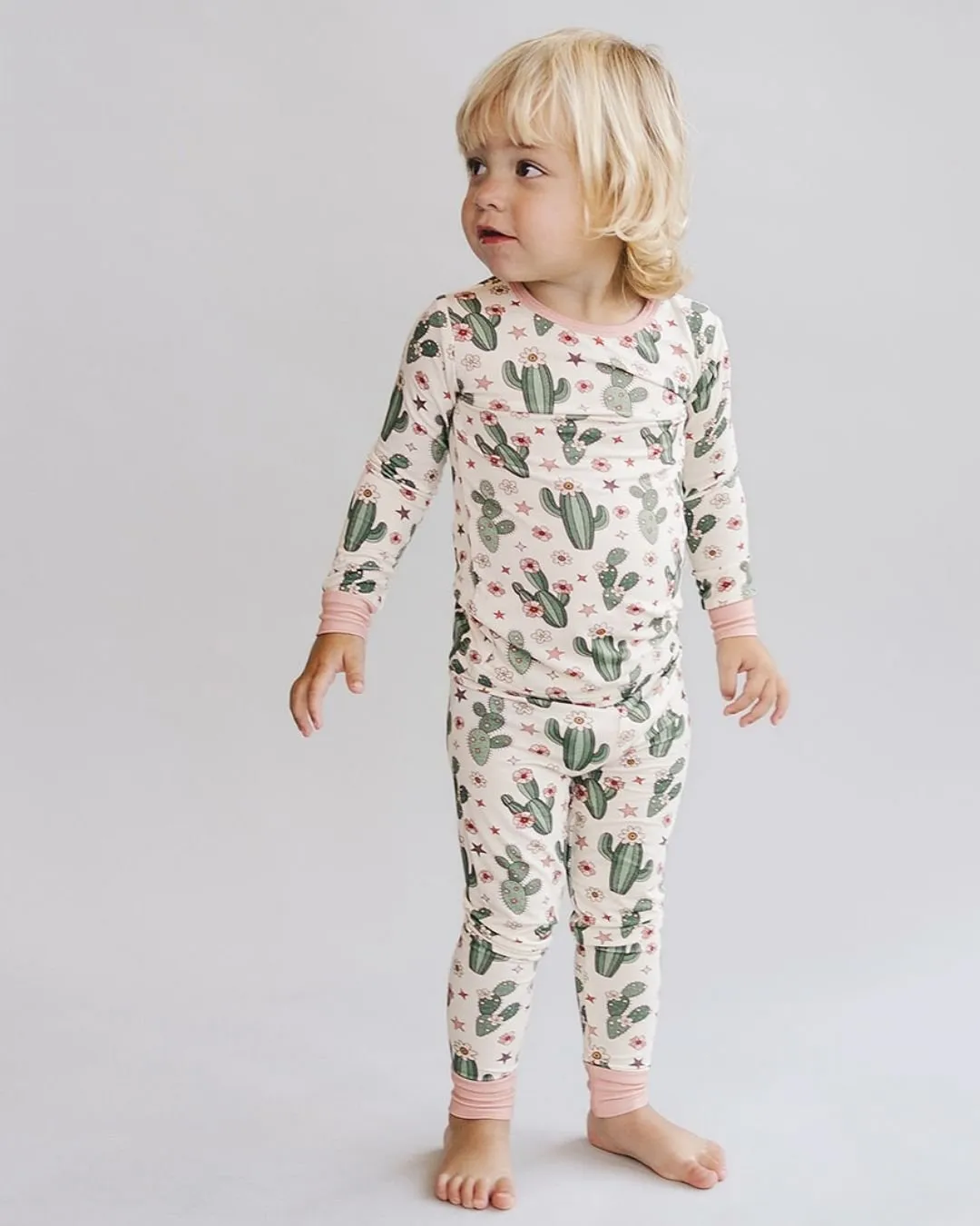 Bamboo Two Piece Set | Cactus Flowers