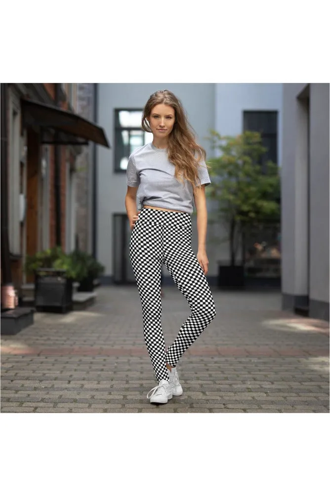 Black & White Circles Yoga Leggings