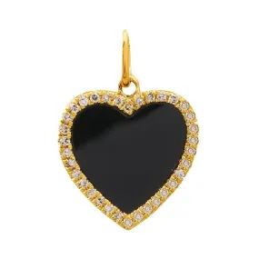 Black Onyx Heart Charm