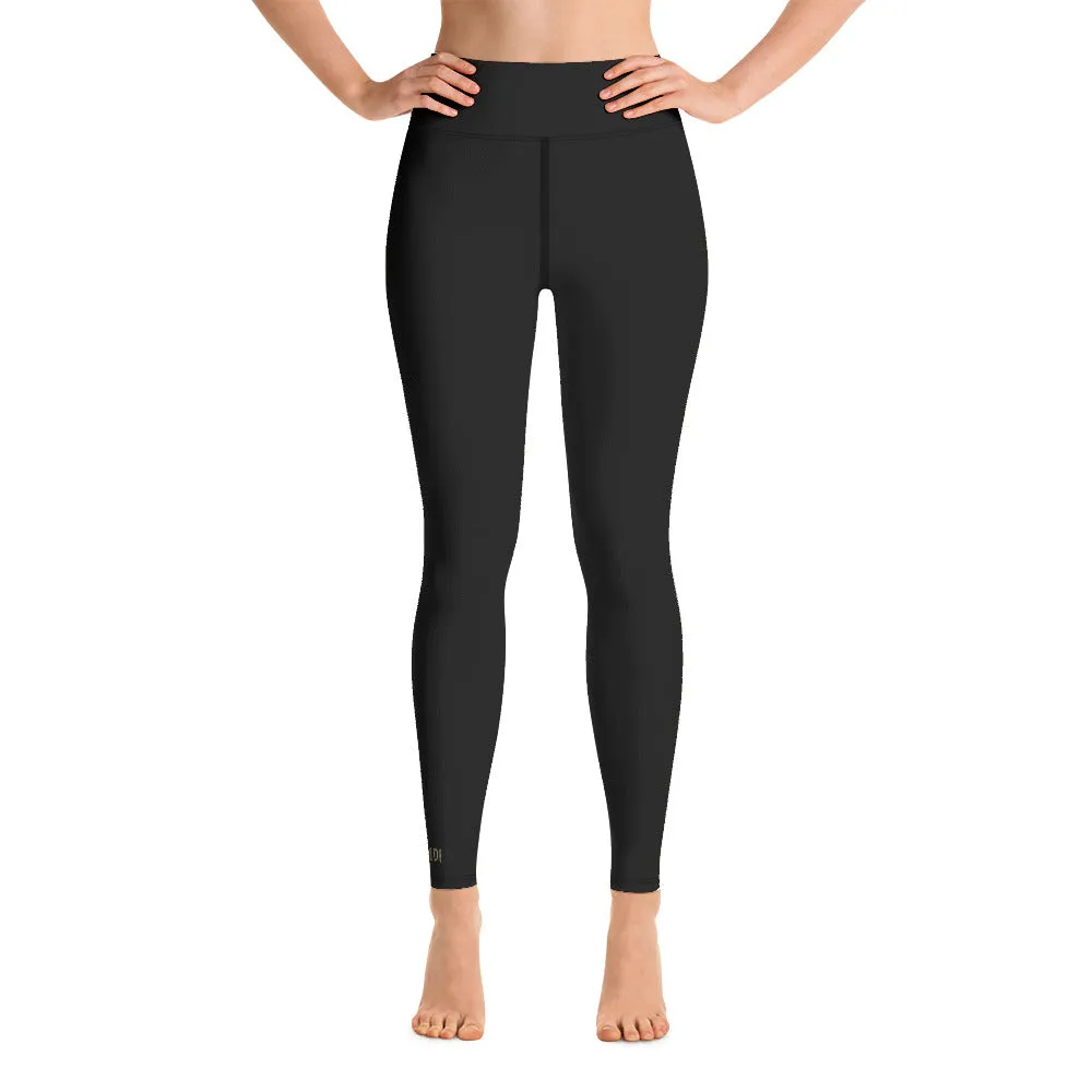 Black "I Am Happier Outside" Leggings