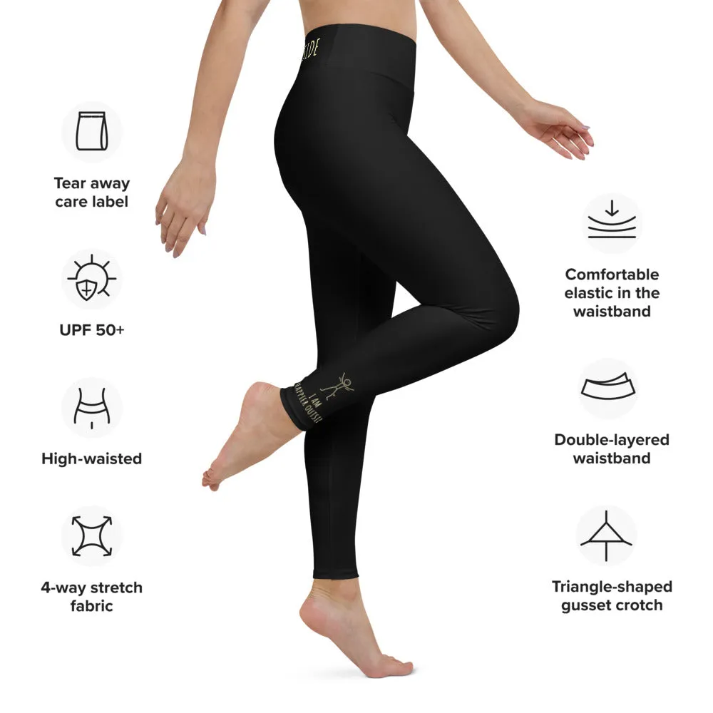 Black "I Am Happier Outside" Leggings