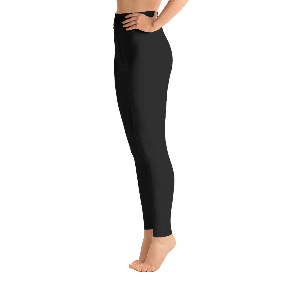 Black "I Am Happier Outside" Leggings