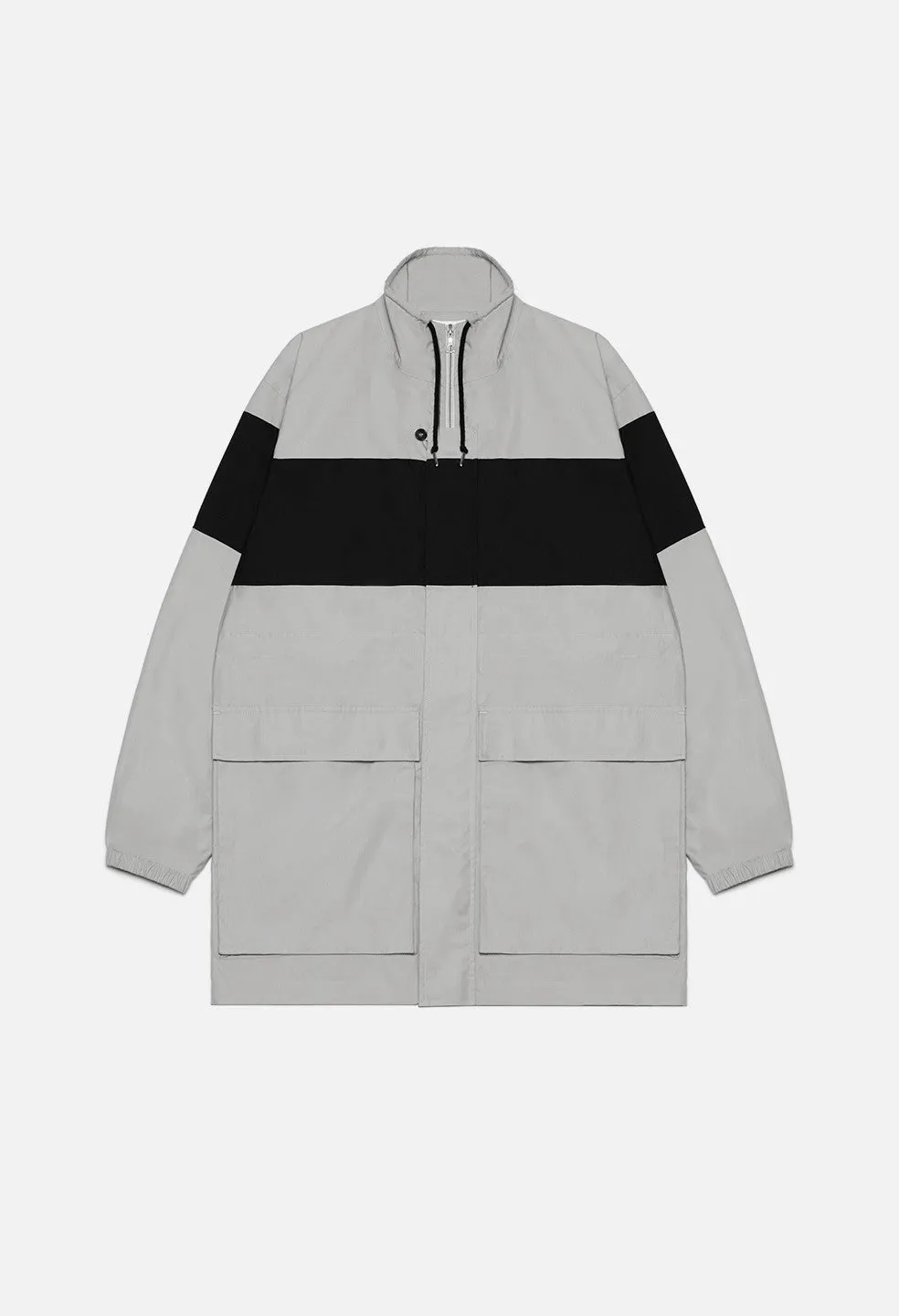 Block Paneled Parka / Grey x Black