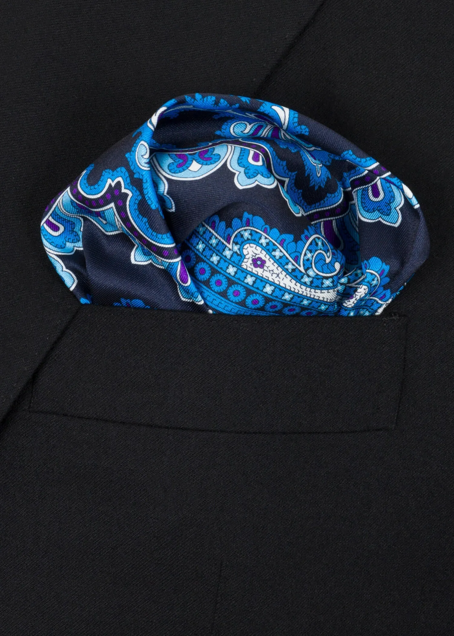 Blue Mixed Pocket Square