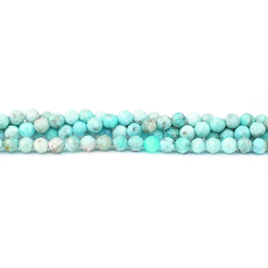 Blue Opal 4mm Round Faceted- 15-16 Inch