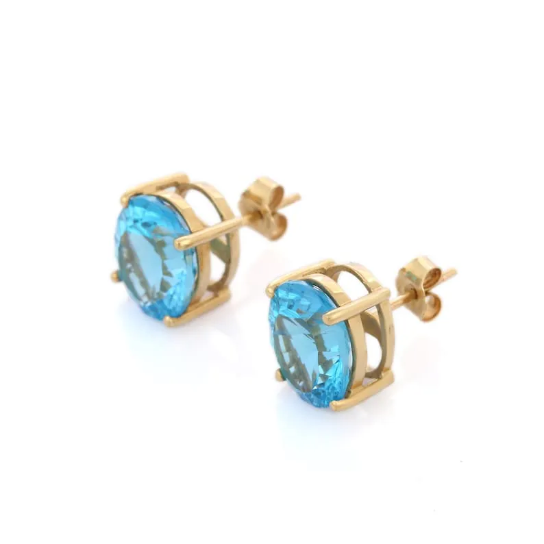 Blue Topaz Dainty Studs