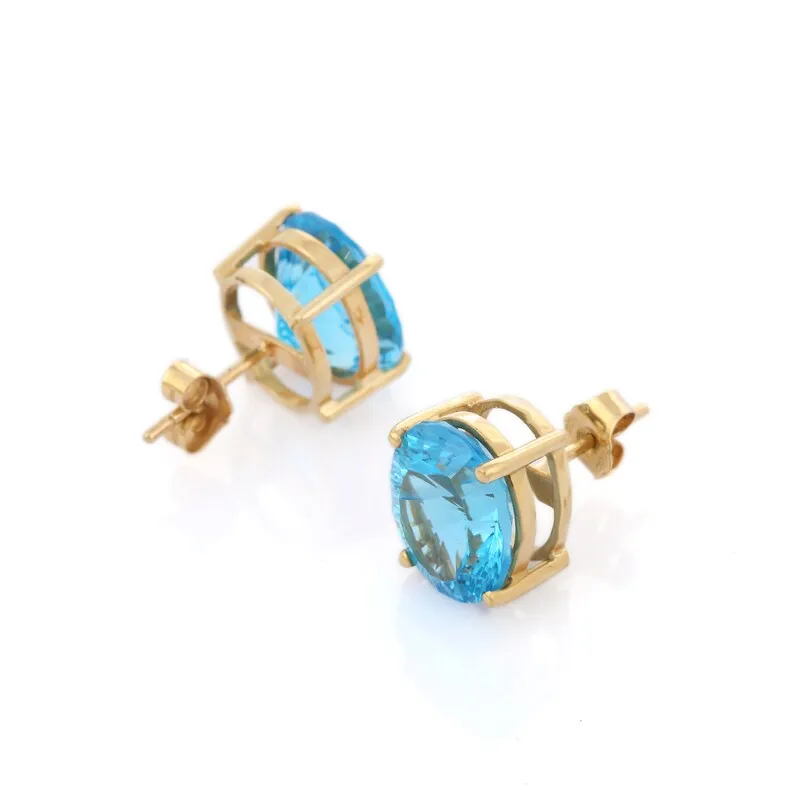 Blue Topaz Dainty Studs