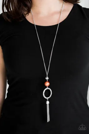 Bold Balancing Act Orange Necklace Set