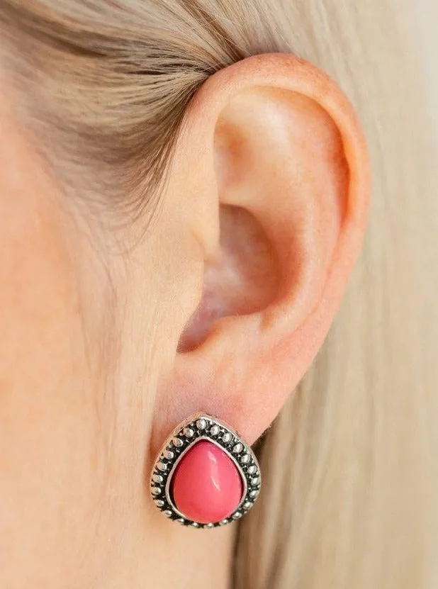 Boldly Beaded Pink Earrings