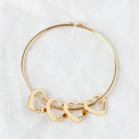 Bracelet Bangle With Unique Design Charms