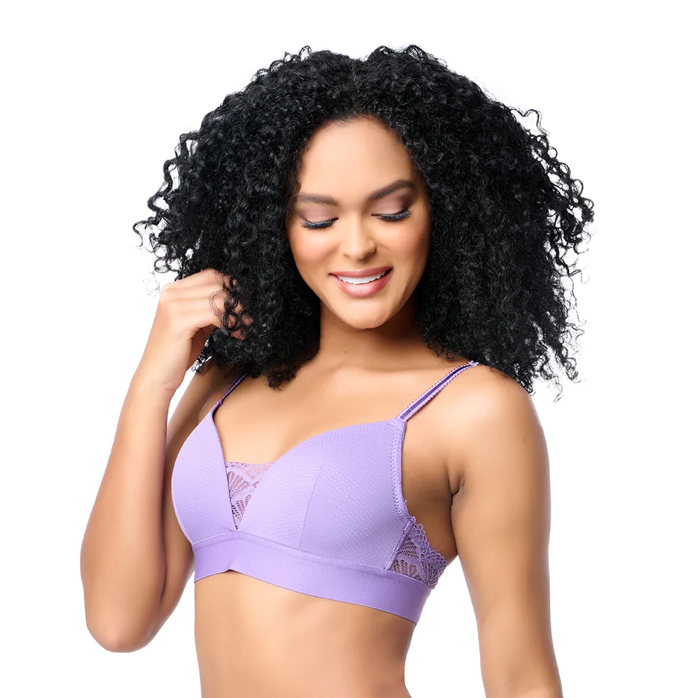 Brasier coordinable sin varilla y detalles de encaje  morado 24579 Lady Carnival