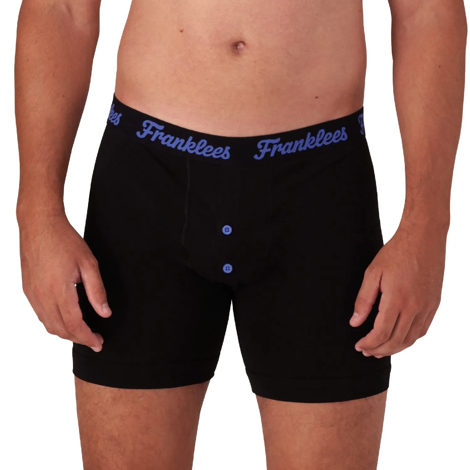 Button Fly Boxer Brief | Soft Cotton | Blue Logo