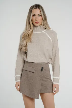 Caitlyn Wrap Style Skort In Taupe