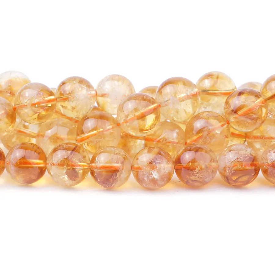 Citrine 10mm Round (Natural) AA Grade - 15-16 inch