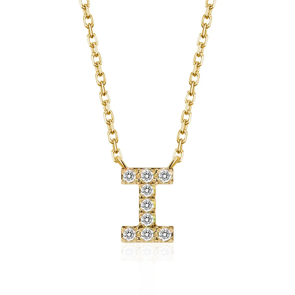 Classic Pavé Initial I Pendant Necklace