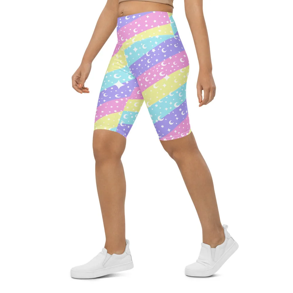 Cosmic Rainbow Biker Shorts