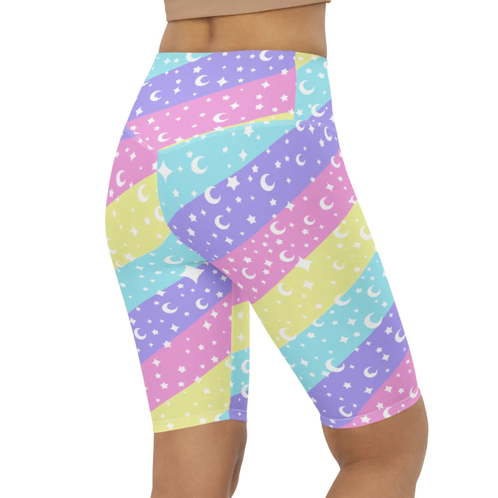 Cosmic Rainbow Biker Shorts