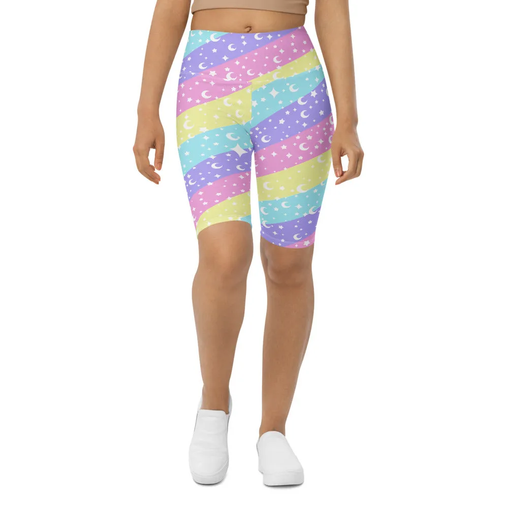 Cosmic Rainbow Biker Shorts