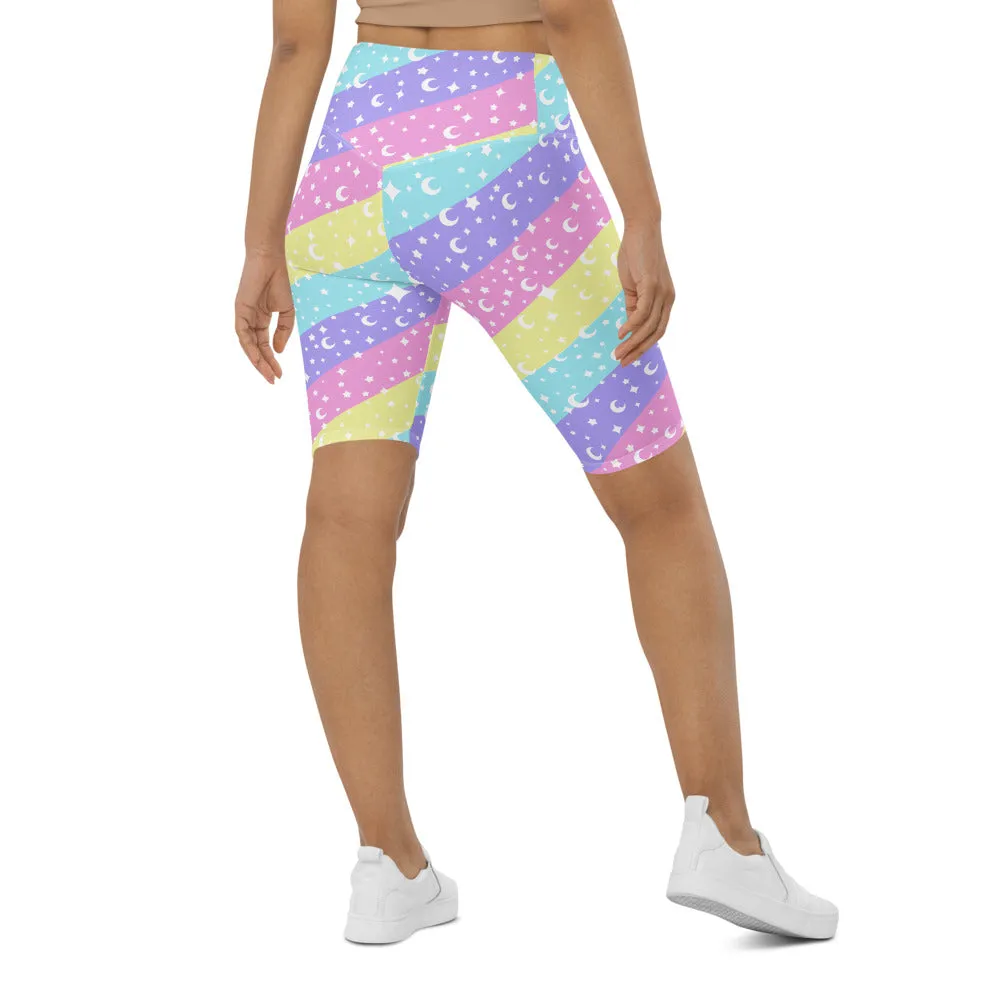 Cosmic Rainbow Biker Shorts