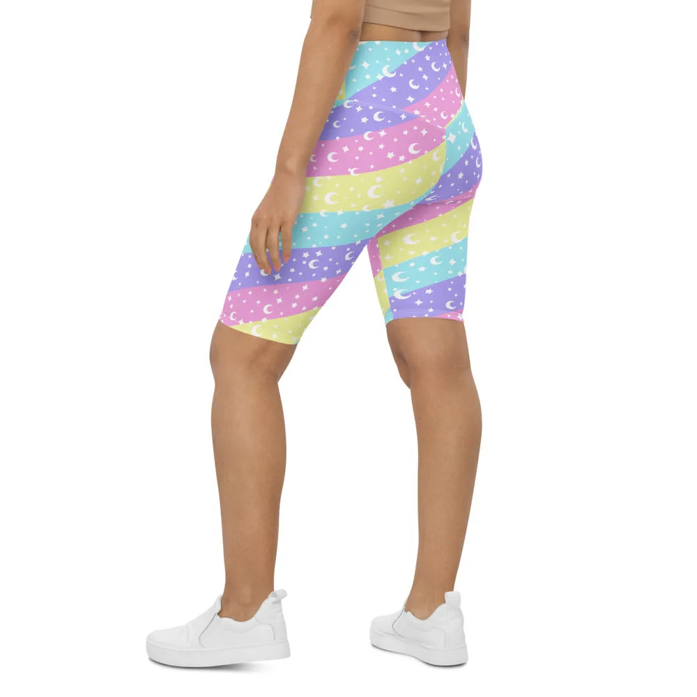 Cosmic Rainbow Biker Shorts