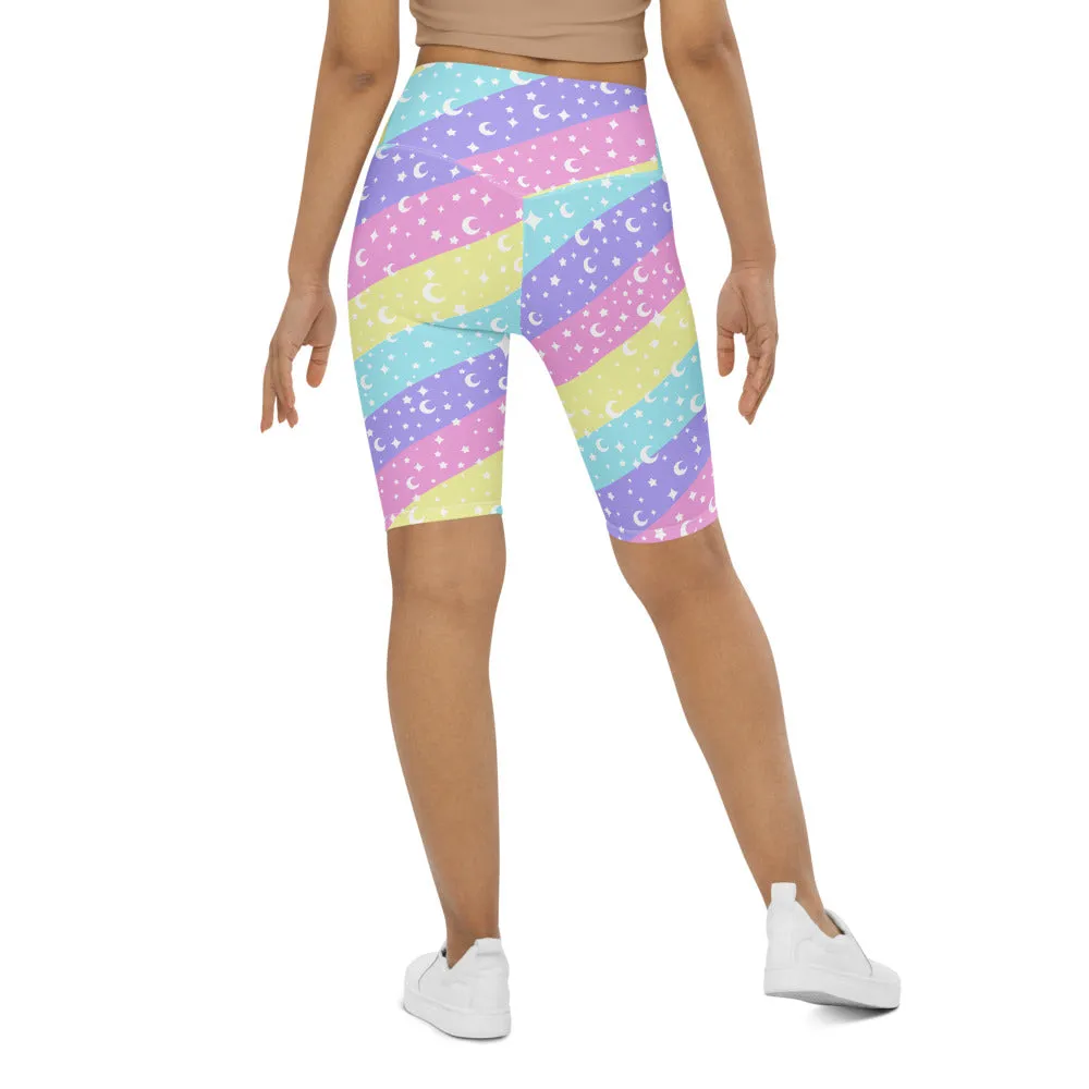 Cosmic Rainbow Biker Shorts