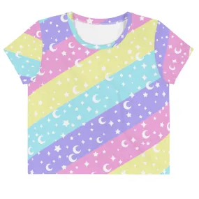 Cosmic Rainbow Crop Tee