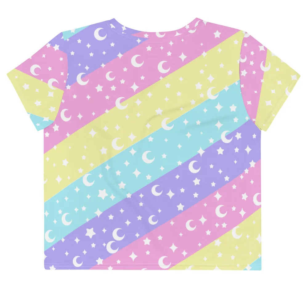 Cosmic Rainbow Crop Tee