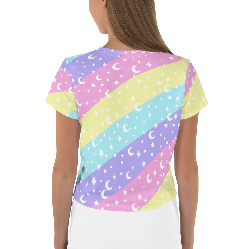 Cosmic Rainbow Crop Tee