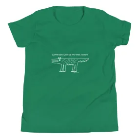 Coyote Says: Clean up your mess, humans - Youth Short Sleeve T-Shirt