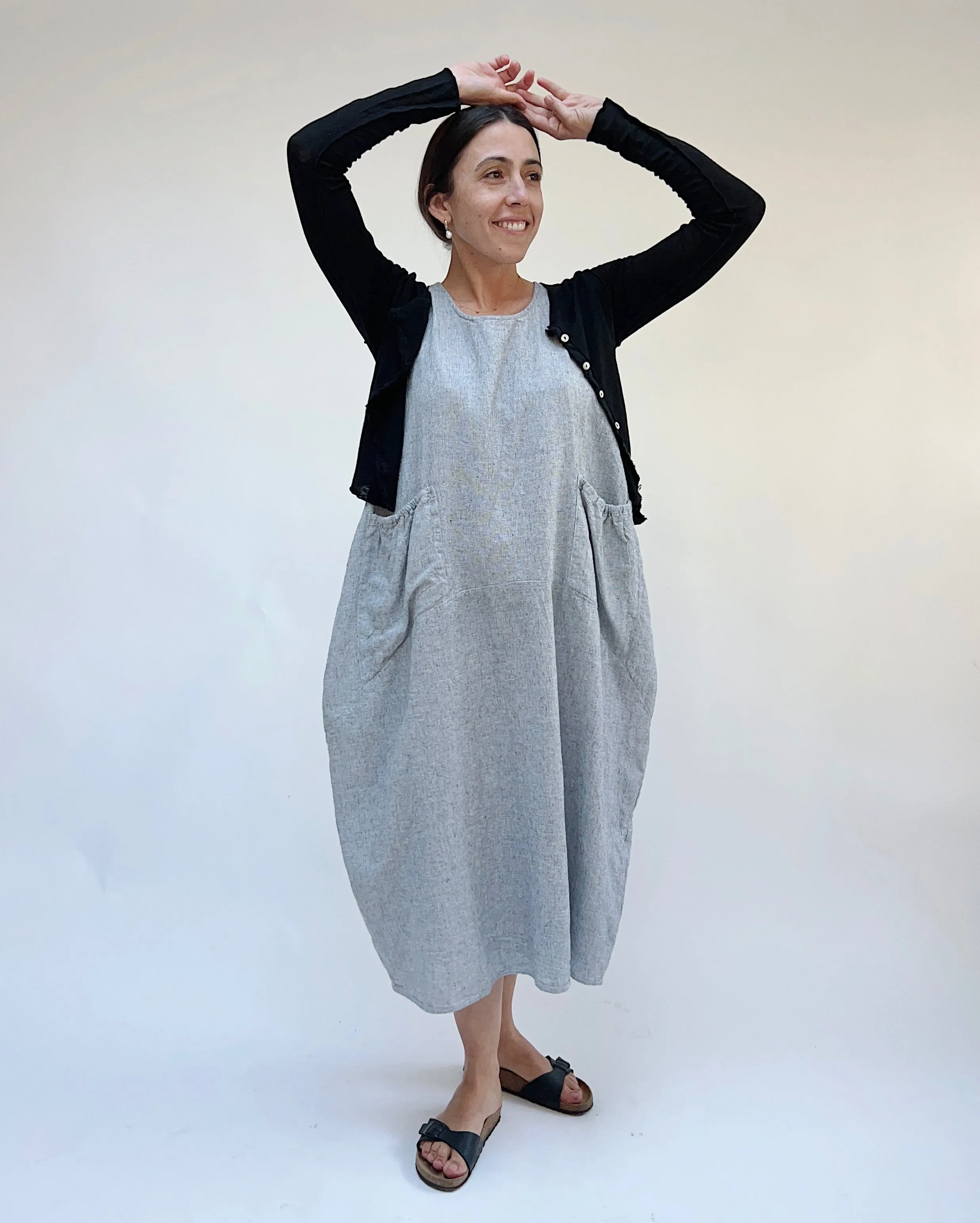 Cut Loose | Crosshatch Pocket Dress in Grey