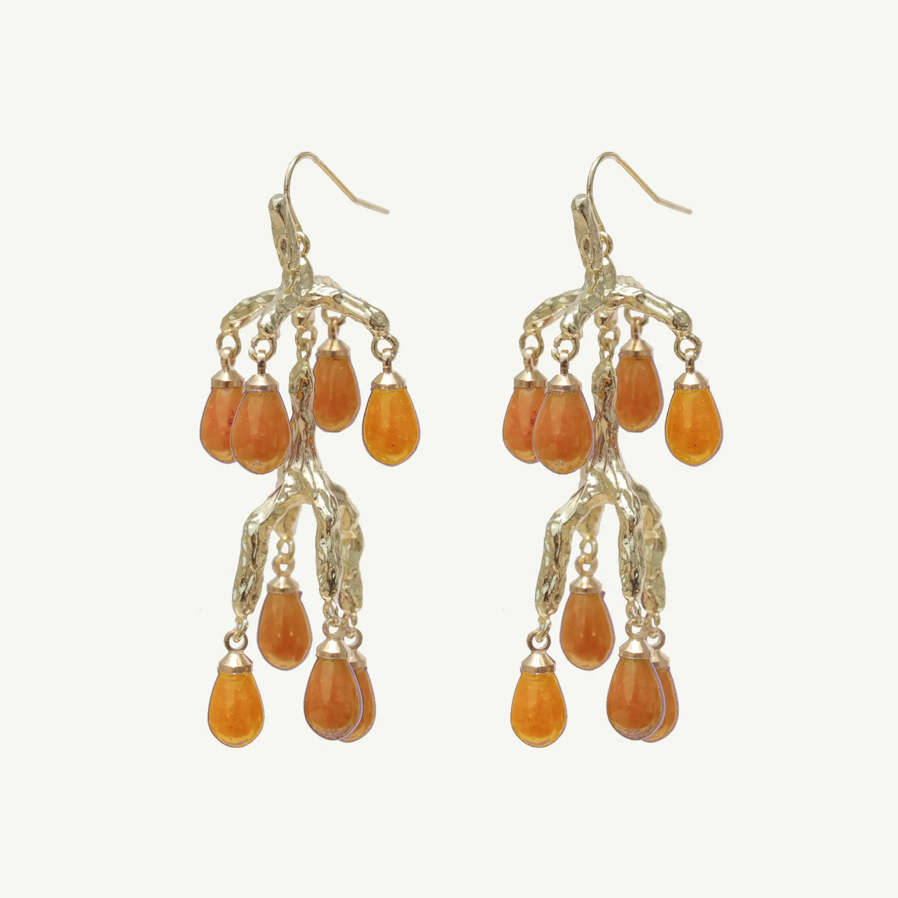 Delia Yellow Jade Earrings Medium